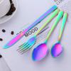 Buyer Star 20-Piece Rainbow Silverware Flatware Set for 5, Light Weight Cutlery Sets for Travel Camping, Hand Polish, Dishwasher Safe view 3