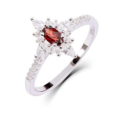 Bansriracha Natural Garnet Gemstone Rings for Women 925 Sterling Silver Oval Cut Stone Ring Engagement Bride Gifts Fine Jewelry (9)