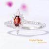 Bansriracha Natural Garnet Gemstone Rings for Women 925 Sterling Silver Oval Cut Stone Ring Engagement Bride Gifts Fine Jewelry (8) view 3