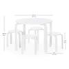 Guidecraft Nordic Table and Stools Set for Kids: White - Stacking Bentwood Stools with Curved Wood Toddler Activity Table - Children's Modern Bedroom, Playroom, and Living Room Furniture view 2