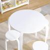 Guidecraft Nordic Table and Stools Set for Kids: White - Stacking Bentwood Stools with Curved Wood Toddler Activity Table - Children's Modern Bedroom, Playroom, and Living Room Furniture view 4