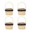 4Pcs Burlap Wedding Flower Girl Basket With Bowknot For Vintage Rustic Wedding Ceremony view 1