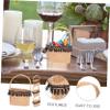 4Pcs Burlap Wedding Flower Girl Basket With Bowknot For Vintage Rustic Wedding Ceremony view 3