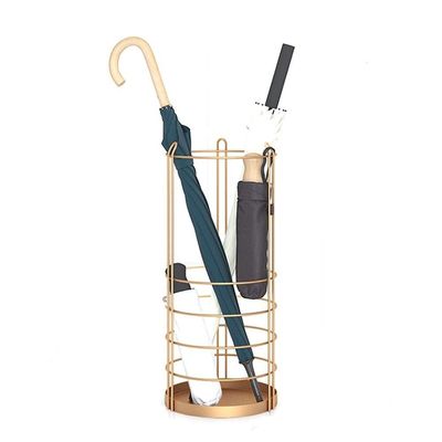 GUOYANHOME Umbrella Rackss Hotel Umbrella Stand, Multi-Function Long-Short Umbrella Storage Bucket, Suitable for Home-Cafe Decoration Frame, 3 Colors, 25 X 60 Cm (Color : Gold)