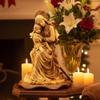 Bethlehem Handicrafts Olive Wood Crowned Virgin Mary with Baby Jesus view 1