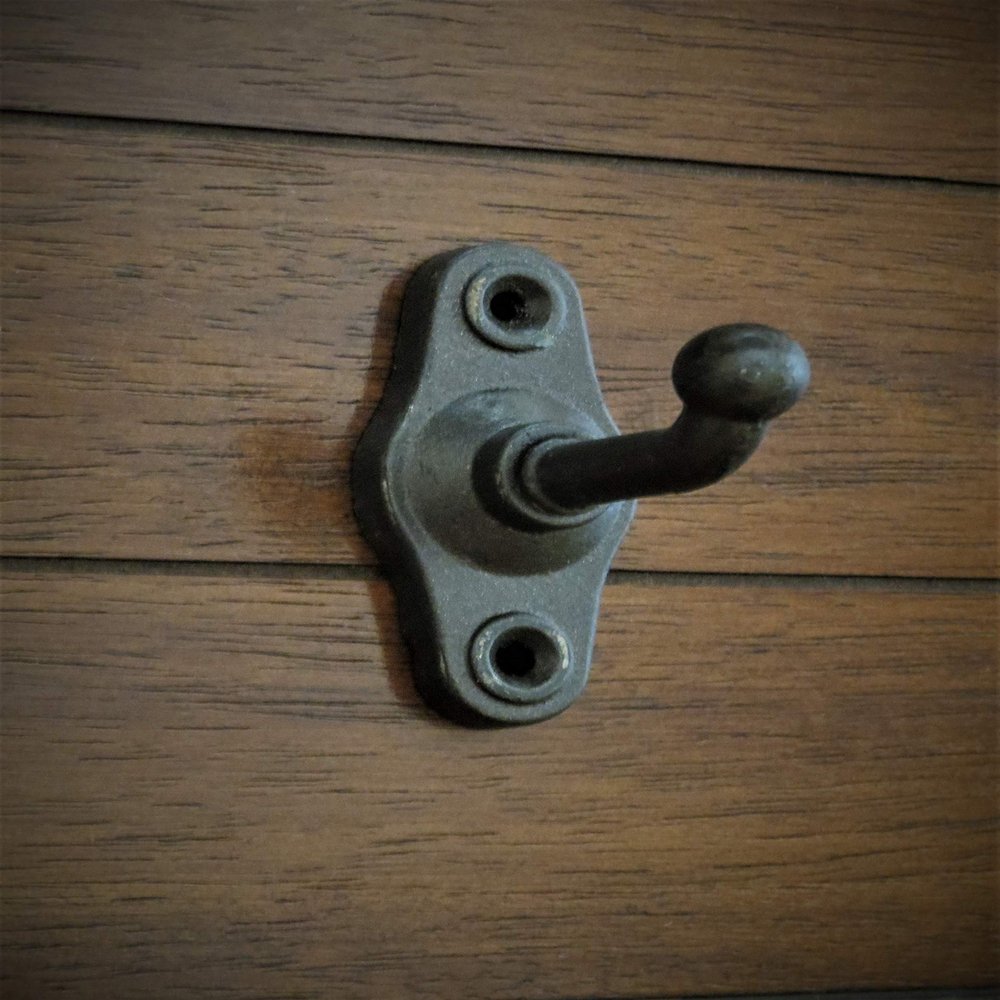 Coat Hanger, Classic Wall Hook, Handpainted Oil Rubbed Bronze or Pick Color, Bathroom Towel Hanger