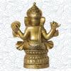 Ganesha Statue Elephant Hindu God of Success Wealth Resin Ganesh Idol Indian Decor for Wedding and Diwali Decoration (Gold) view 2