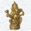 Ganesha Statue Elephant Hindu God of Success Wealth Resin Ganesh Idol Indian Decor for Wedding and Diwali Decoration (Gold) view 3