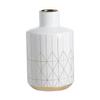 A&B Home 10" Vase - Gloss White, Gold view 1