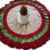 Luxury Burlap Christmas Tree Skirt with Red & Green Velvet Ruffles, Handmade Rustic Farmhouse Holiday Decor, Extra Large Sizes 35100 Inch, Heirloom-Quality Under Tree Cover view 1