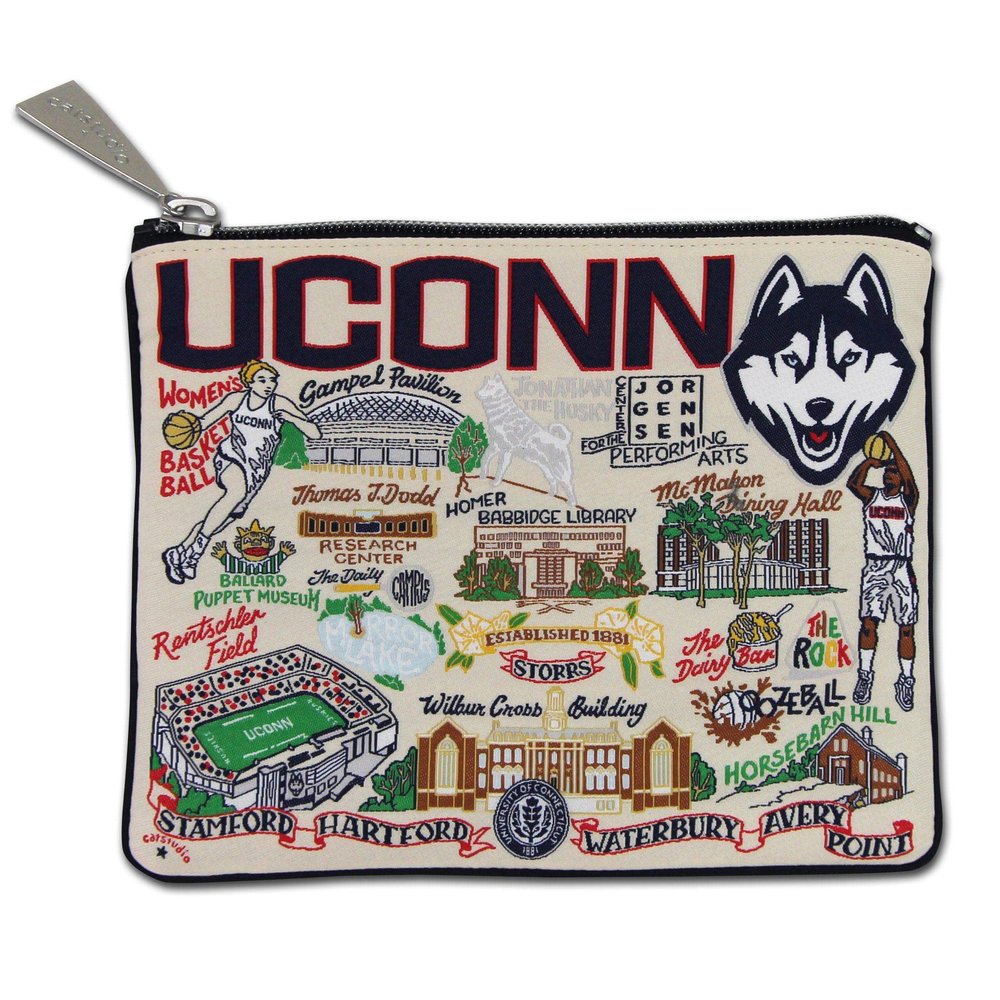 Catstudio University Of Connecticut Collegiate Zipper Pouch Purse | Holds Your Phone, Coins, Makeup, Dog Treats, & Tech Tools