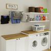 brightmaison BGT Wash Clothes Drying Rack Wall Mount Laundry Room Organizer with Hooks & Swing Arms, 17" Metal Laundry Rack Silver view 2