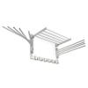 brightmaison BGT Wash Clothes Drying Rack Wall Mount Laundry Room Organizer with Hooks & Swing Arms, 17" Metal Laundry Rack Silver view 4