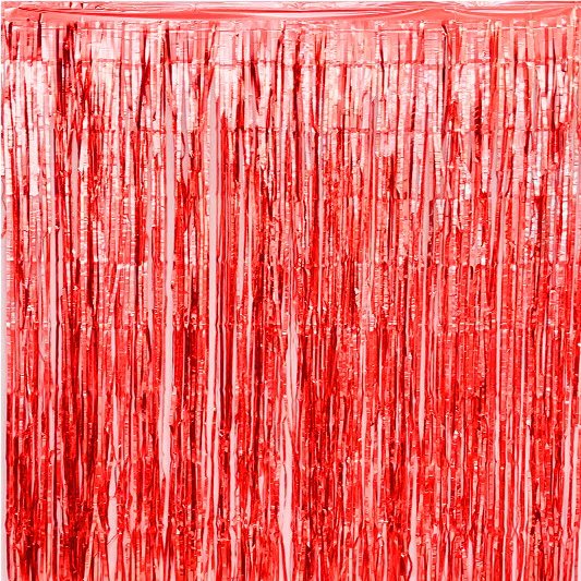 Allgala 4 Pack Red Matte Metalic Tinsel Party Photo Backdrop Curtain 3.3x6.6 FT (1x2M) Photo Booth Background Curtains Door Fringe Dcor Party Streamer for Birthday Graduation New Year Eve