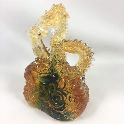 Amore Jewell Chinese Zodiac Collection - New Dragon Fengshui Decoration Ornament Gift for Home & Office (Liuli Crystal Glass)