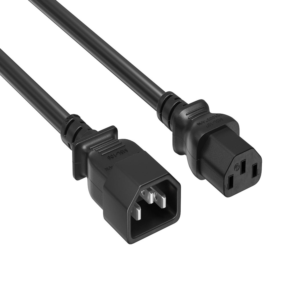 Cable Leader 15ft 16 AWG Computer Power Extension Cord IEC320 C13 to IEC320 C14