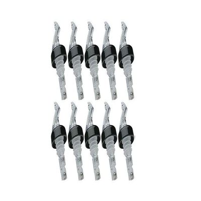 "100% USA Made" Precision Pour - Measured Pourer - Liquor Bottle Pourers - Dust/Bug Flap -(10pk) Bar Spouts That Don't Leak. Perfect Cocktails & Wine Every time. (.50oz (15ml))