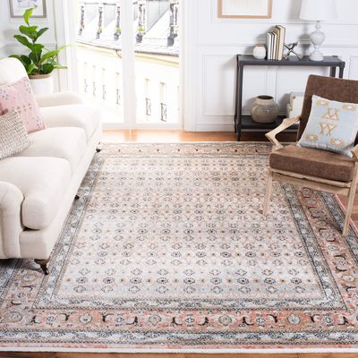 SAFAVIEH Area Rug 8x10 - Shivan Collection - Large - Grey & Rose, Oriental Distressed Design, Non-Shedding & Easy Cleaning, Ideal for Living Room, Bedroom, Office, Dining Space (SHV722G)