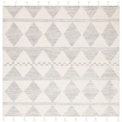 SAFAVIEH Casablanca Collection Accent Rug - 3' x 5', Ivory & Grey, Handmade Moroccan Tassel Wool, 0.5-inch Thick Ideal for High Traffic Areas in Entryway, Living Room, Bedroom (CSB488A)