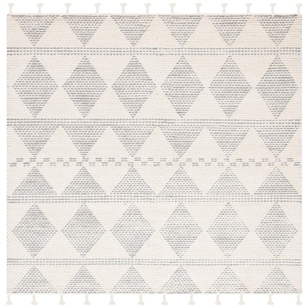 SAFAVIEH Casablanca Collection Accent Rug - 3' x 5', Ivory & Grey, Handmade Moroccan Tassel Wool, 0.5-inch Thick Ideal for High Traffic Areas in Entryway, Living Room, Bedroom (CSB488A)