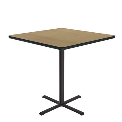 Correll 42" Square, 42" High Standing, Barstool Height Caf & Break Room Bistro Table, Fusion Maple HP Laminate Top, Cast Iron Base (BXB42S-16)