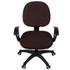 Smiry Stretch Jacquard Office Computer Chair Covers, Removable Washable Universal Desk Rotating Chair Slipcovers Protector, Seat + Backrest Cover, Chocolate view 2