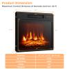 Tangkula 18 Inches Electric Fireplace Insert, Recessed 1400 W Electric Fireplace w/Adjustable Flame & Heat, Built-in Timer & Thermostat, Control Panel & Remote and Overheat Protection, Black view 2