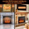 Tangkula 18 Inches Electric Fireplace Insert, Recessed 1400 W Electric Fireplace w/Adjustable Flame & Heat, Built-in Timer & Thermostat, Control Panel & Remote and Overheat Protection, Black view 4