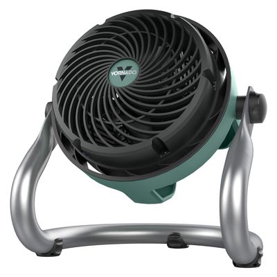 Vornado EXO51 Small Heavy Duty Air Circulator, 3-Speed High Velocity Shop Fan, Dustproof and Water-Resistant, Powerful Motor, Industrial High Impact Case, Whole Room Air Circulator, Green