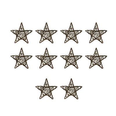 10pcs Rattan Star Christmas Tree Topper Decorations Ornaments 10cm