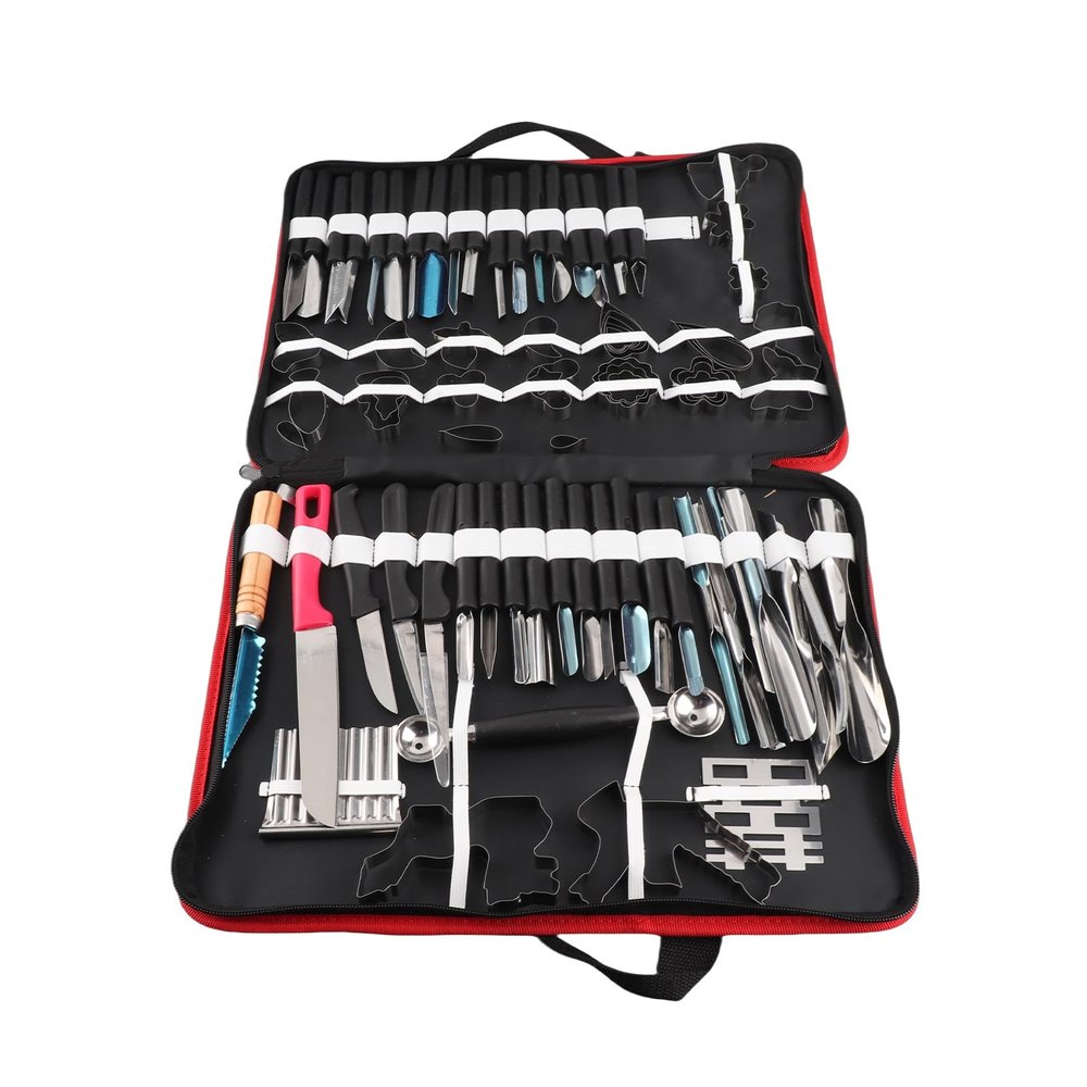 Yosoo 80PCS/Set Culinary Carving Tool Kit,Chrome steel Culinary Carving Peeling Tools Kit,for Fruit Vegetable Garnishing Carving Slicing including Carry Bag Halloween Pumpkin Carving Kit