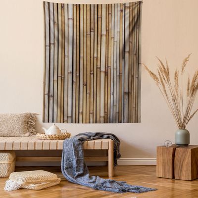 Ambesonne Architecture Tapestry, Real Life Image of a Close Up View Simple Nostalgic and Tropical Effect, Wall Hanging for Bedroom Living Room Dorm Decor, 60" X 80", Cocoa Pale Taupe