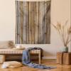 Ambesonne Architecture Tapestry, Real Life Image of a Close Up View Simple Nostalgic and Tropical Effect, Wall Hanging for Bedroom Living Room Dorm Decor, 60" X 80", Cocoa Pale Taupe view 1