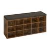 VASAGLE CUSTOS Collection - Shoe Bench, Storage Bench with Padded Seat, Entryway Bench with 15 Compartments, for Bedroom, 11.8 x 41.3 x 18.9 Inches, Rustic Brown and Chestnut Brown ULHS15BX view 1