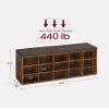 VASAGLE CUSTOS Collection - Shoe Bench, Storage Bench with Padded Seat, Entryway Bench with 15 Compartments, for Bedroom, 11.8 x 41.3 x 18.9 Inches, Rustic Brown and Chestnut Brown ULHS15BX view 3