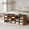 VASAGLE CUSTOS Collection - Shoe Bench, Storage Bench with Padded Seat, Entryway Bench with 15 Compartments, for Bedroom, 11.8 x 41.3 x 18.9 Inches, Rustic Brown and Chestnut Brown ULHS15BX view 4