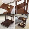 Tables WFF Portable Solid Wood Sofa, Coffee Laptop, 4 Adjustable Casters for Living Room, Bedroom and Balcony (Size : 56 * 36 * 68cm) view 4