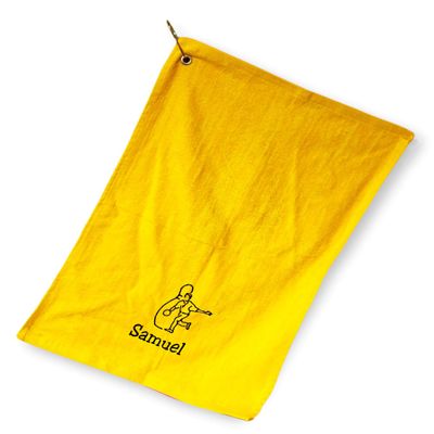 101 BEACH Personalized Cotton Bowling Towel with Embroidered Name with Clip (Gold - Embroidered Name)