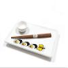 Gudetama Stoneware Sushi Set With Plate, Wasabi Dish & Chopsticks - Cute Sanrio Lazy Egg Design - Fun Japanese White Ceramic Dinnerware view 2