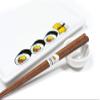 Gudetama Stoneware Sushi Set With Plate, Wasabi Dish & Chopsticks - Cute Sanrio Lazy Egg Design - Fun Japanese White Ceramic Dinnerware view 3
