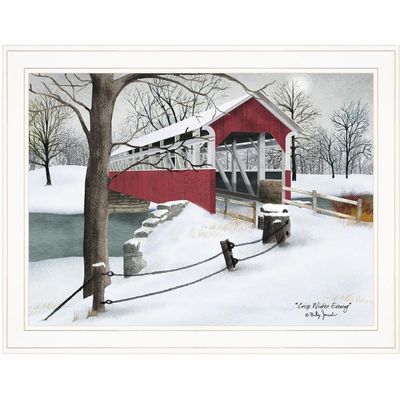 Trendy Decor 4U BJ1054XGP-226G Crisp Winter Evening Wall Art By Billy Jacobs - Classic Landscape 21" H x 27" W
