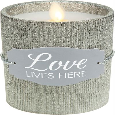 Pavilion Gift Company - Home-Realistic LED Flame Candle, Multicolor, Gifts for Her Friends Mom Grandma Sister Aunt Daughter Gift Present (Love)
