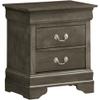 Glory Furniture Louis Phillipe 2 Drawer Nightstand in Gray view 1