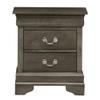 Glory Furniture Louis Phillipe 2 Drawer Nightstand in Gray view 4