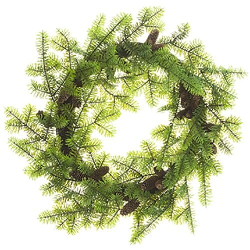 SilksAreForever 36" Artificial Norway Spruce & Pinecone Wreath -Green/Brown