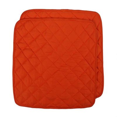 100% Cotton Quilted Rectangular Placemats for Dinning Table for Dinner Parties, Indoor and Outdoor Picnics Premium Quality (Pack of 2, Color Orange)
