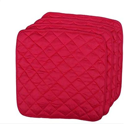 100% Cotton Quilted Rectangular Placemats for Dinning Table for Dinner Parties, Indoor and Outdoor Picnics Premium Quality (Pack of 4,Color red)
