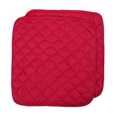 100% Cotton Quilted Rectangular Placemats for Dinning Table for Dinner Parties, Indoor and Outdoor Picnics Premium Quality (Pack of 2,Color red)