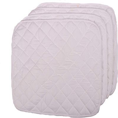 100% Cotton Quilted Rectangular Placemats for Dinning Table for Dinner Parties, Indoor and Outdoor Picnics Premium Quality (Pack of 4,Color White)
