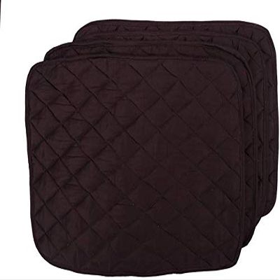 100% Cotton Quilted Rectangular Placemats for Dinning Table for Dinner Parties, Indoor and Outdoor Picnics Premium Quality (Pack of 4, Color Dark Grey)